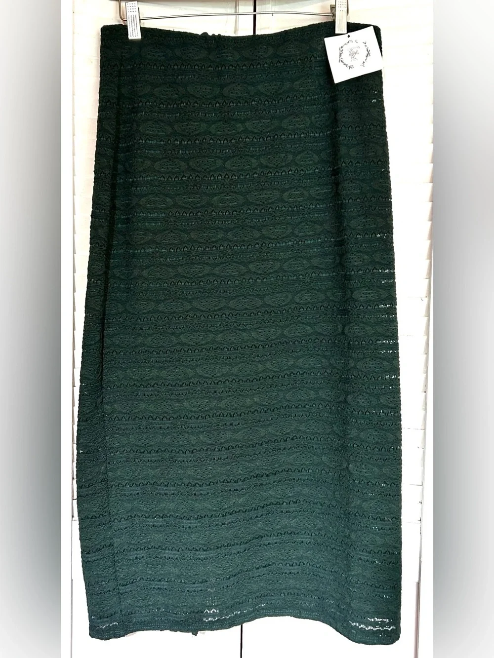 FRAY boutique NWT Womens size medium green long lace midi maxi skirt